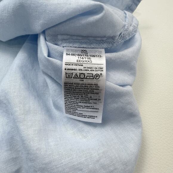 Gap The Easy Shirt Womens Size XXL Light Blue Linen Cotton Button Up Lightweight - Picture 5 of 6
